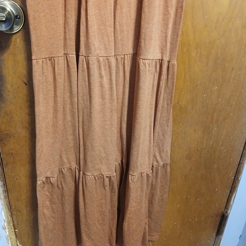 SHEIN Orange Tiered Maxi Dress